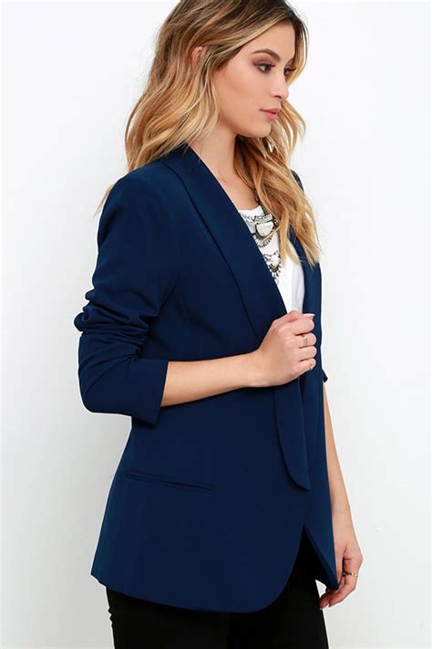 Veer Gently Navy Blue Blazer Navy Blue Blazer Blazer Work Wear Women