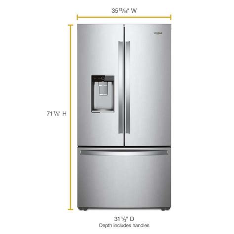 Whirlpool 36 Inch Wide Counter Depth French Door Refrigerator 238 Cu