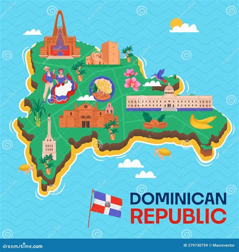 Dominican Republic Map Stock Vector Illustration Of Landscape 279730759