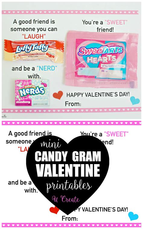 Candy grams {free printable} candy grams, candy messages, candy quotes these pictures of this page are about:candy cane gram message. Mini Candy Gram Valentine Printables - U Create
