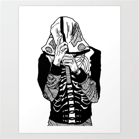 Skeleton Hoodie Art Print By Astein35 Society6