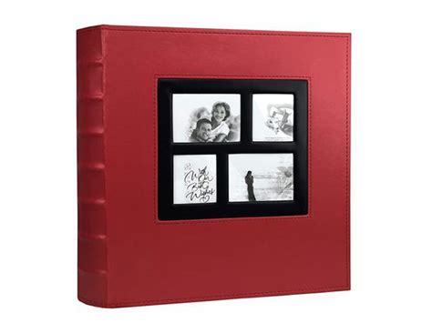 Photo Album 4x6 Holds 500 Photos Black Pages Large Capacity Leather