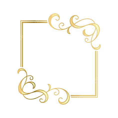 Gold Square Border Vector Hd Images Classic Square Gold Swirl Frame