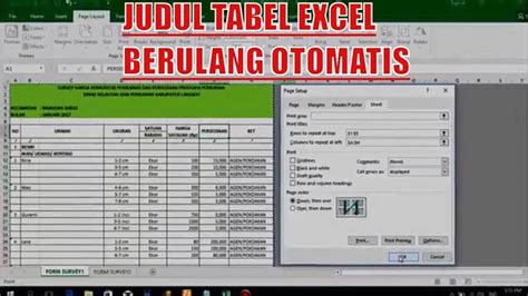 Cara Membuat Judul Tabel Data di Excel 2010