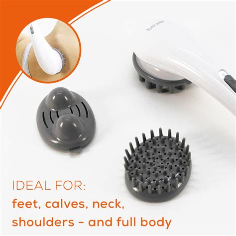 Beurer Handheld Electric Vibrating Massager For Deep Tissue Massaging 3 Massage Attachments