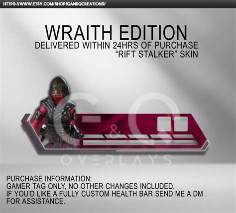 Customizable Wraith Apex Legends Health Bar Overlay Twitch Etsy