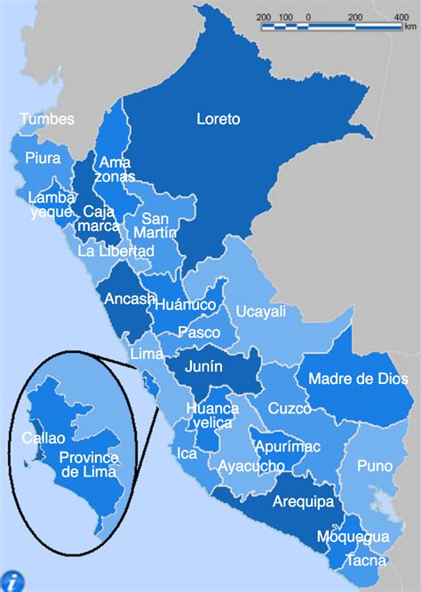 Peru Regions • Map •