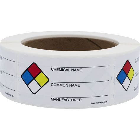 Nfpa Writable Labels For Chemical Manufacturer Name Instocklabels Com