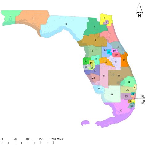 Map Of Florida Districts For Us House Of Representatives Gennie