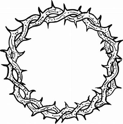 Coloring Thorns Crown Thorn Drawing Jesus Line