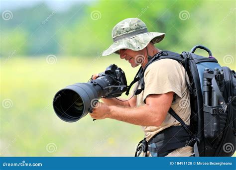 Wildlife Photographer Outdoor Stock Photo Image Of Digital Black