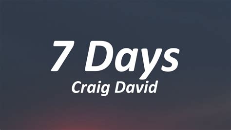 Craig David 7 Days Lyrics Youtube