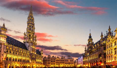 Brussels Grand Place In Summer Twilight Belgium Born Free Fare