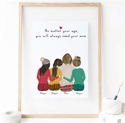 Special birthday gift ideas for your special one. Personalized Daughters and Mom Print Art 3 Daughters ...