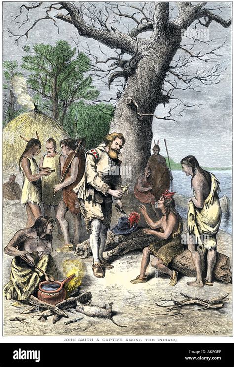 John Smith A Captive Among Native Americans Of Virginia Colony 1600s