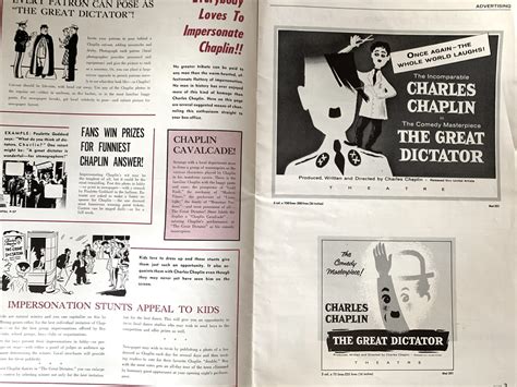 Charlie Chaplin The Great Dictator USA Campaign Exhibitors Book For