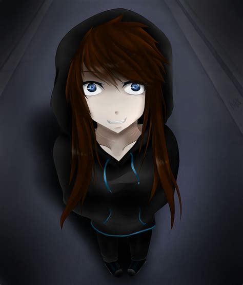 Girl With Brown Hair Blue Eyes And Hood By Kasulucker On