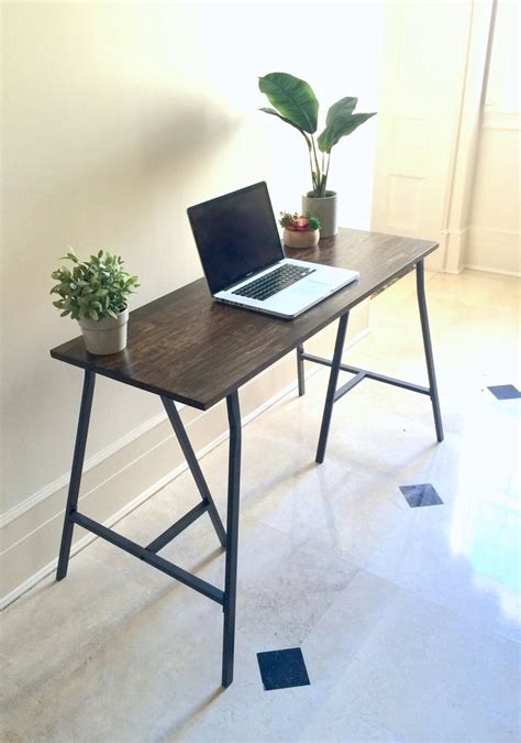 Long Desk Narrow Desk Long Narrow Desk Wooden By Goldenrulenyc