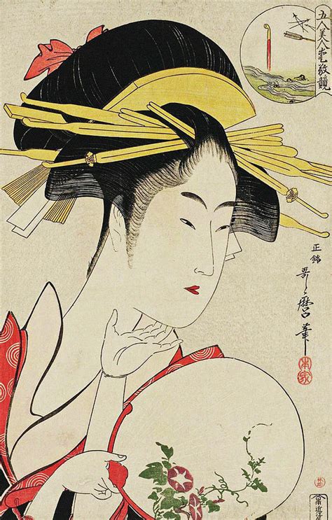 Charms Of Five Beautie Painting By Kitagawa Utamaro