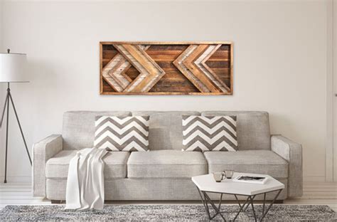 30 Decorating Ideas For Blank Wall Behind Couch 34 Reclaimed Wood
