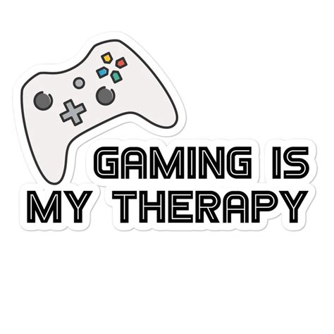 Gaming In My Therapy Sticker Gamer T Sticker Funny Gaming Laptop