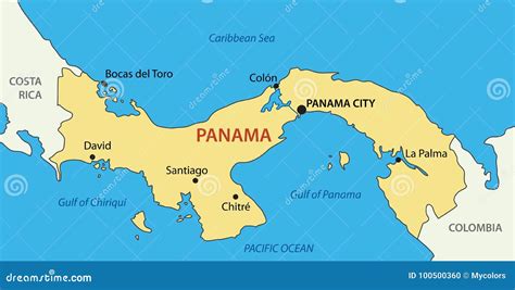República De Panamá Mapa Del Vector Ilustración del Vector