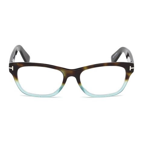 tom ford unisex squared eyeglass frames havana blue designer optical frames touch of