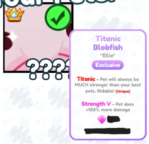 TITANIC ROBLOX PSX Pet Simulator X Titanic Blobfish ULTRA RARE EUR