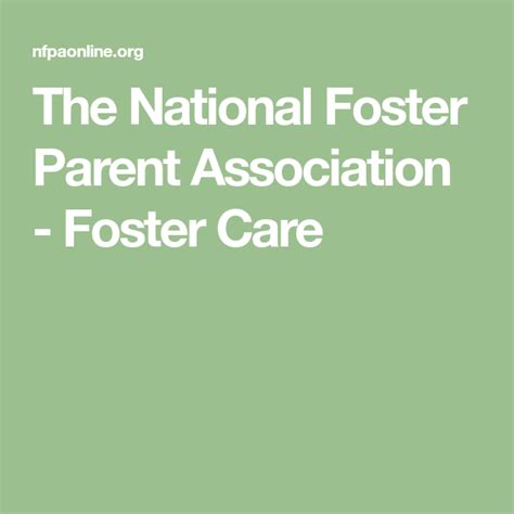 The National Foster Parent Association Foster Care Adopting A Foster