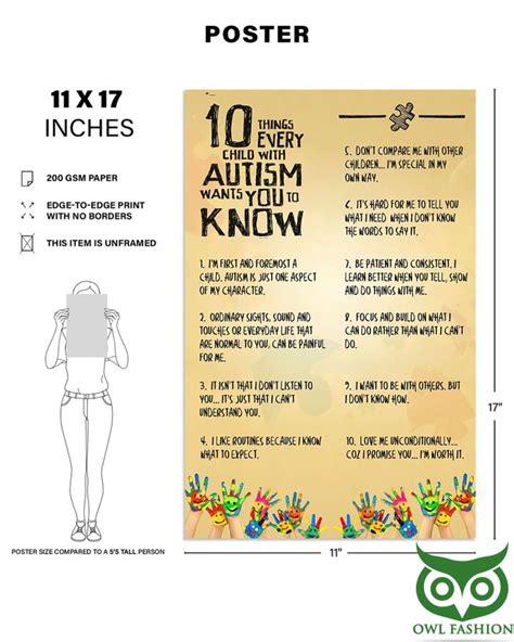 10 Things Autism Child Wants You Know Poster Owl Fashion Shop