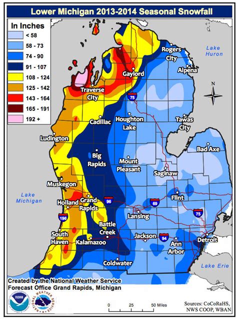 Michigan Snow Depth Map Atlanta On A Map