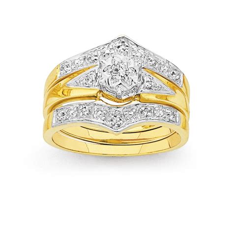 9ct Gold Diamond Trio Bridal Ring Set Prouds Catalogue Salefinder