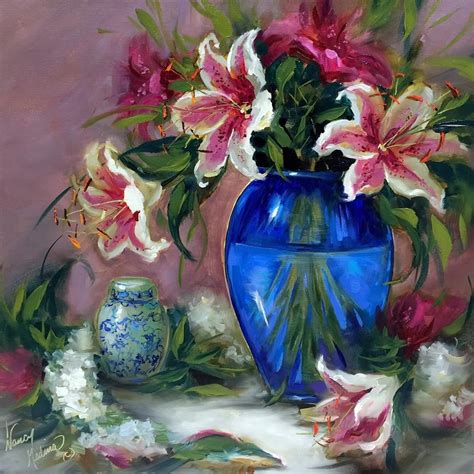 Daily Paintworks Original Fine Art Nancy Medina Flower Art