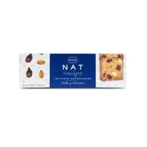 Nat crackers dátiles y almendras 160 grs vegetalesyfrutas cl