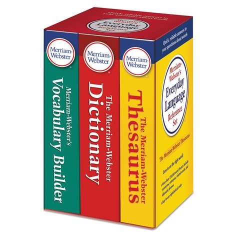 Merriam Webster Everyday Language Reference Set Dictionary Thesaurus
