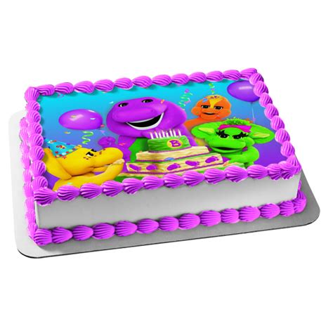 Barney Birthday Baby Bop Bj And Riff Edible Cake Topper Image Abpid035