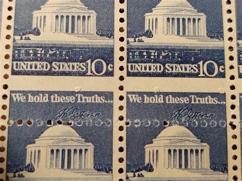 RARE Mis-perforated 1510C 10 cent Jefferson Stamps issued in | Etsy