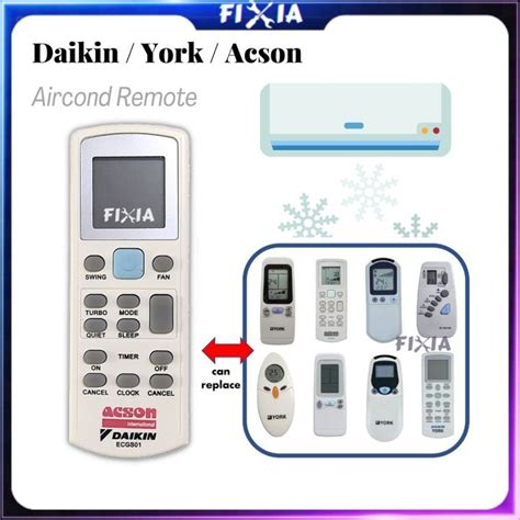 Heavy Duty Daikin York Acson Air Conditioner Aircond Air Cond Remote