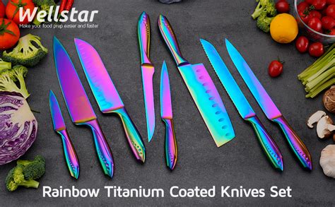 Wellstar Rainbow Knife Set Pieces With Knives And Blade Covers