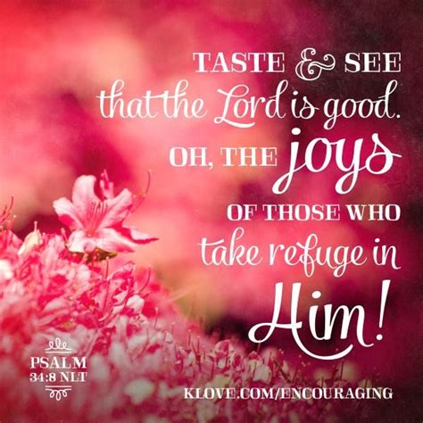O Taste And See That The LORD Is Good Blessed Is The Man That Trusteth In Him Psalm KJV