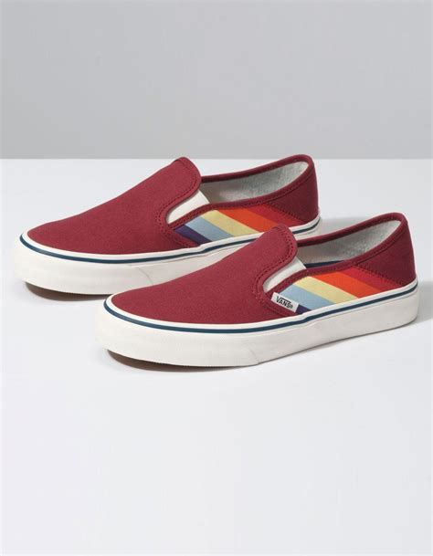 Vans Canvas Rad Rainbow Slip On Sf Womens Shoes In Red Lyst