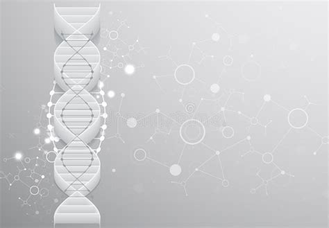 Science Template Wallpaper Or Banner With A 3d Dna Molecules Stock