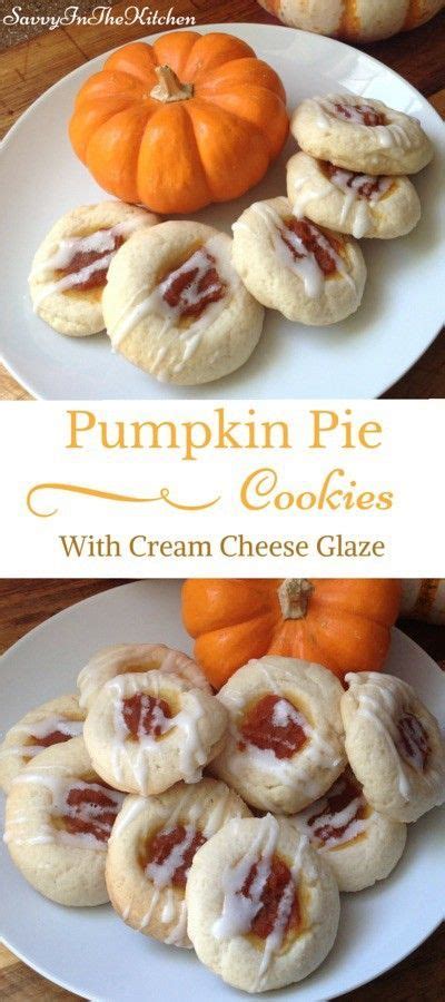 Pumpkin Pie Cookies With Cream Cheese Glaze Shortbread