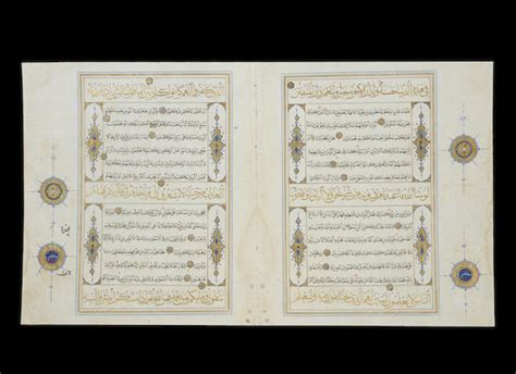 bonhams an illuminated bifolium from a dispersed manuscript of the qur an herat circa 1550