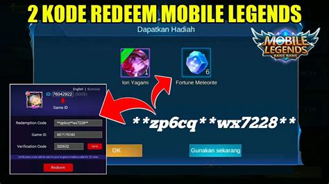 2 Kode Redeem Mobile Legends Redeem Code Mlbb Sekarang Youtube