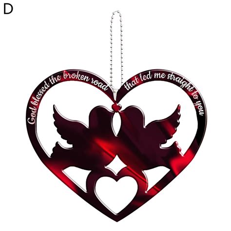 Hevirgo Heart Shape Hanging Ornament Vividly Engraved Acrylic Exquisite