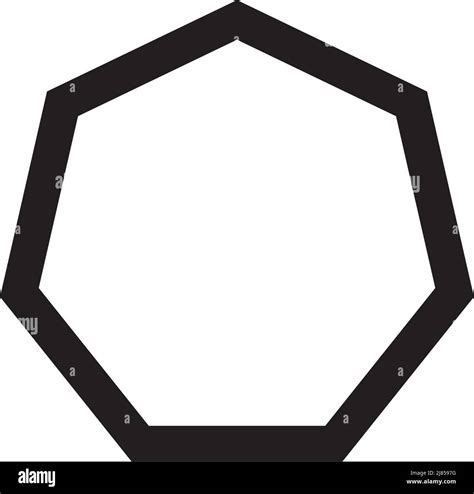 Símbolo De Forma De Heptagon Icono Vectorial Contorno Trazo Para Diseño