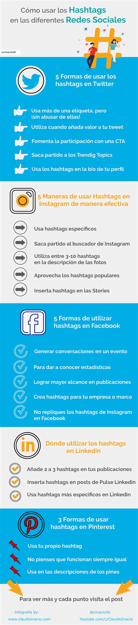 Consejos Para Usar Hashtags En Redes Sociales Infografia Infographic Socialmedia Tics Y