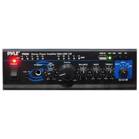 Pyle Home Ptau45 Mini 2x120 Watt Max Stereo Power