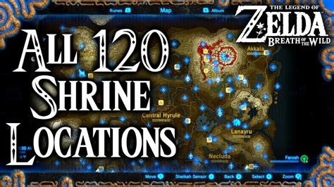 Legend Of Zelda Breath Of The Wild Shrine Locations Map Tbjes